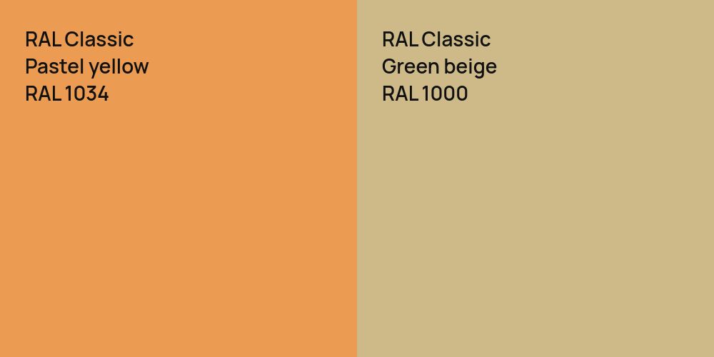 RAL Classic  Pastel yellow vs. RAL Classic Green beige