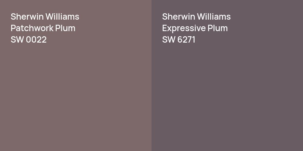 Sherwin Williams Patchwork Plum vs. Sherwin Williams Expressive Plum