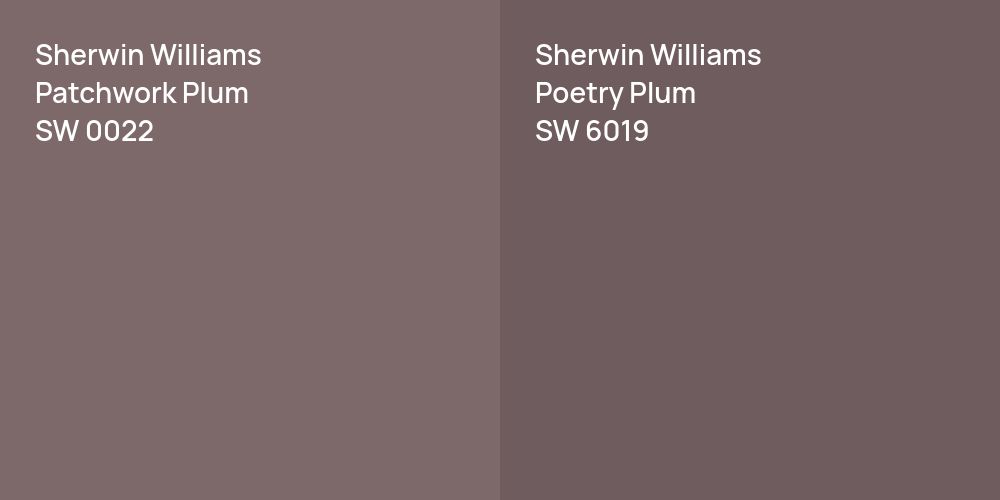 Sherwin Williams Patchwork Plum vs. Sherwin Williams Poetry Plum