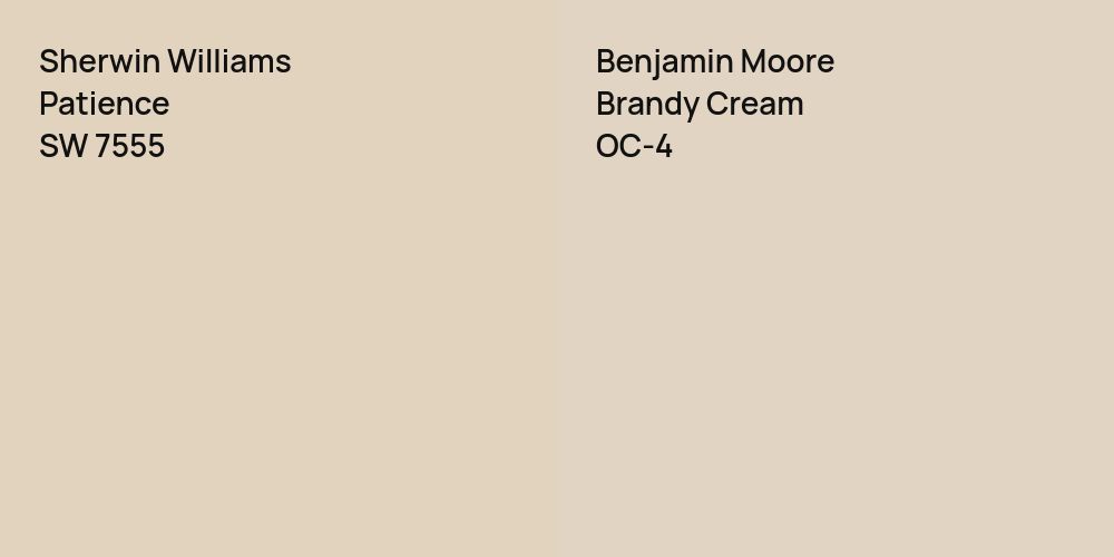 Sherwin Williams Patience vs. Benjamin Moore Brandy Cream