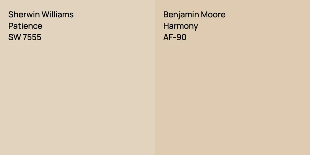 Sherwin Williams Patience vs. Benjamin Moore Harmony