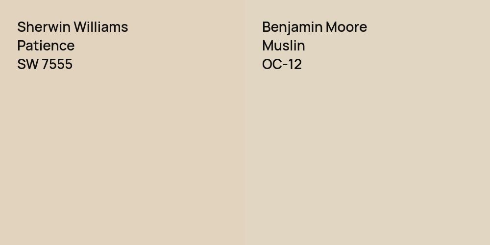 Sherwin Williams Patience vs. Benjamin Moore Muslin