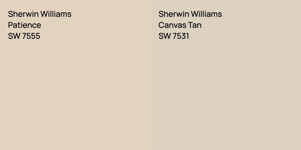 Sherwin Williams Patience vs. Sherwin Williams Canvas Tan