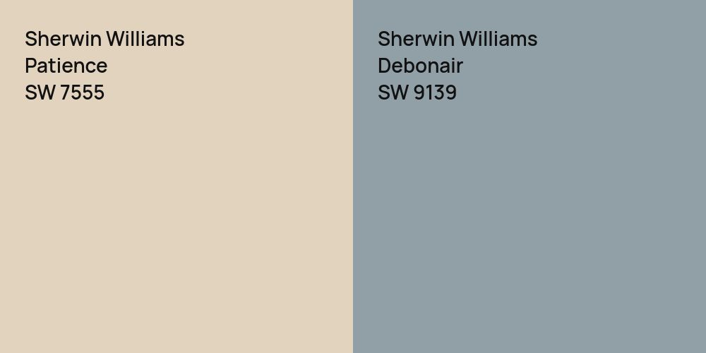 Sherwin Williams Patience vs. Sherwin Williams Debonair