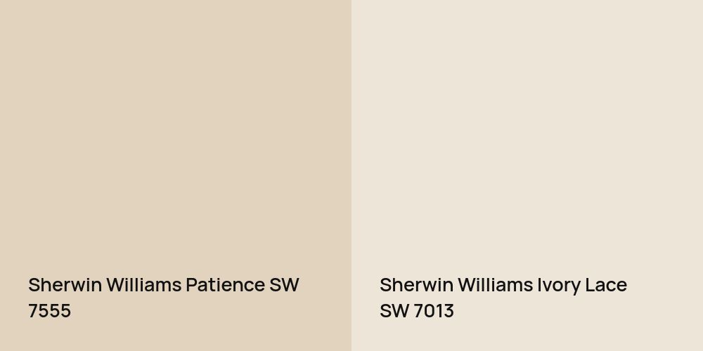 Sherwin Williams Patience vs. Sherwin Williams Ivory Lace