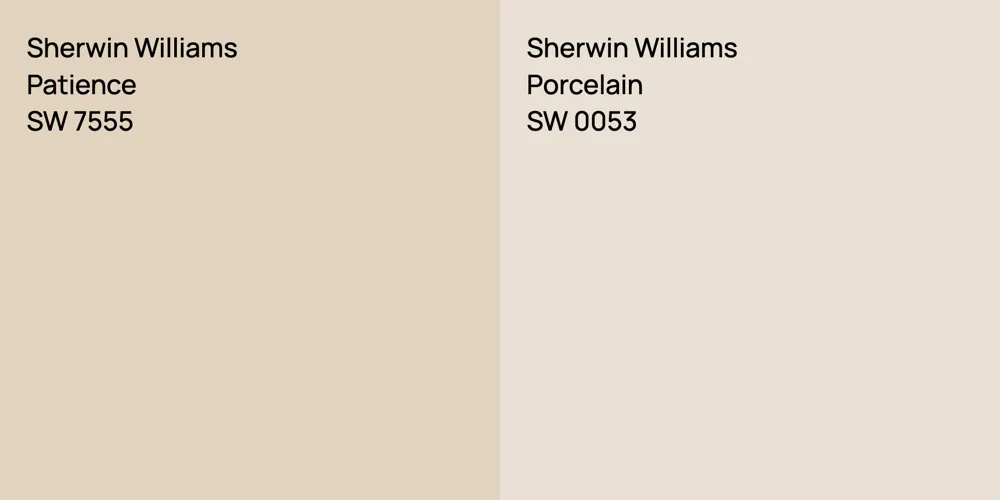 Sherwin Williams Patience vs. Sherwin Williams Porcelain