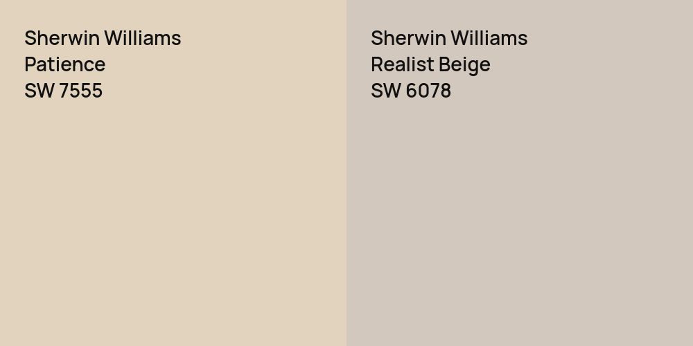 Sherwin Williams Patience vs. Sherwin Williams Realist Beige