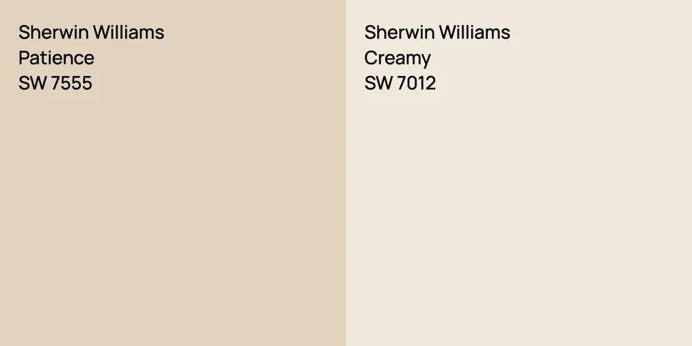 Sherwin Williams Patience vs. Sherwin Williams Creamy