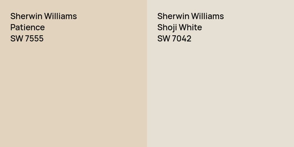 Sherwin Williams Patience vs. Sherwin Williams Shoji White