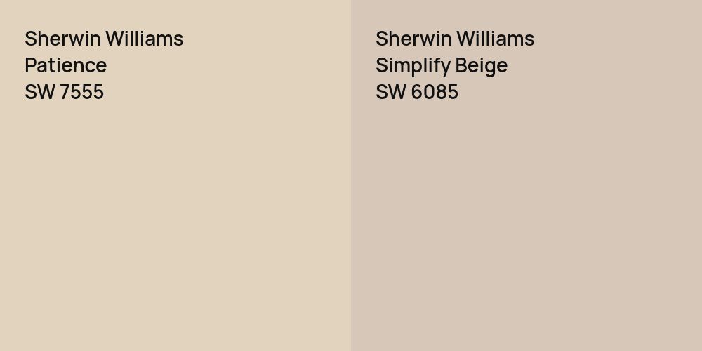 Sherwin Williams Patience vs. Sherwin Williams Simplify Beige