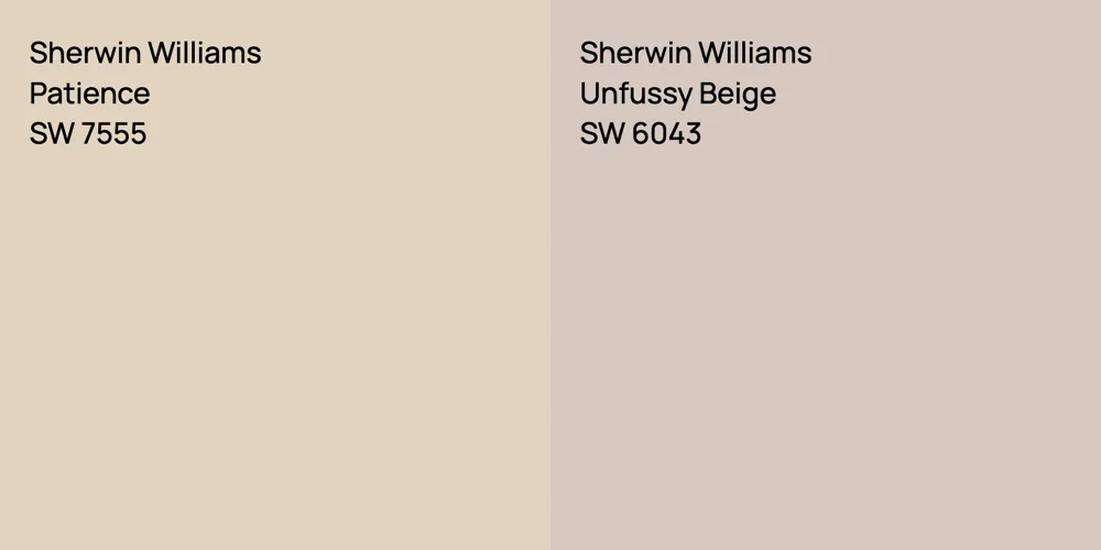 Sherwin Williams Patience vs. Sherwin Williams Unfussy Beige