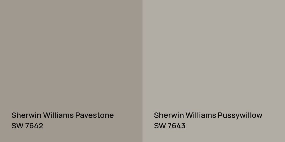 Sherwin Williams Pavestone vs. Sherwin Williams Pussywillow