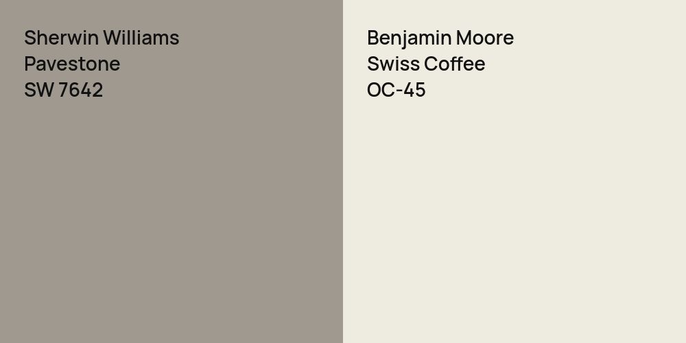 Sherwin Williams Pavestone vs. Benjamin Moore Swiss Coffee