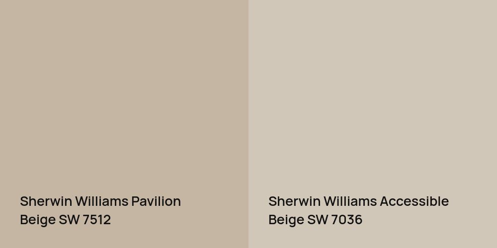 Sherwin Williams Pavilion Beige vs. Sherwin Williams Accessible Beige