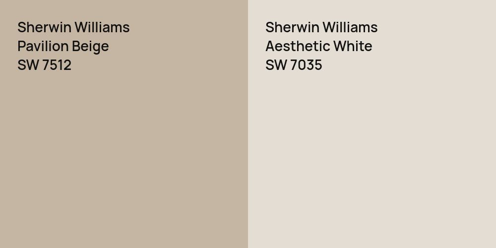 Sherwin Williams Pavilion Beige vs. Sherwin Williams Aesthetic White