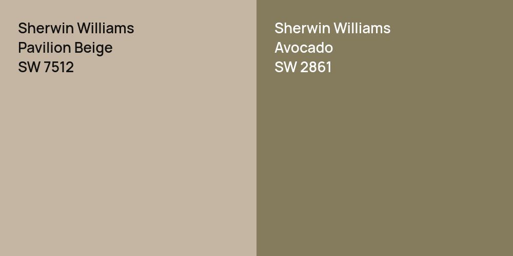 Sherwin Williams Pavilion Beige vs. Sherwin Williams Avocado