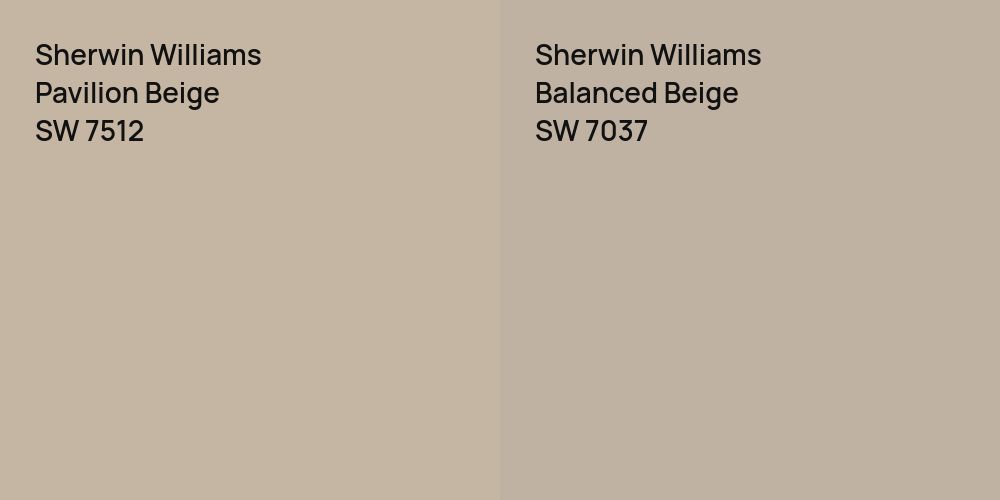 Sherwin Williams Pavilion Beige vs. Sherwin Williams Balanced Beige