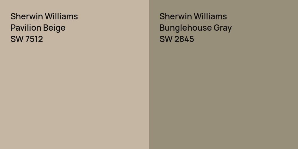 Sherwin Williams Pavilion Beige vs. Sherwin Williams Bunglehouse Gray