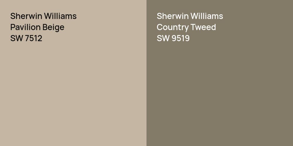 Sherwin Williams Pavilion Beige vs. Sherwin Williams Country Tweed