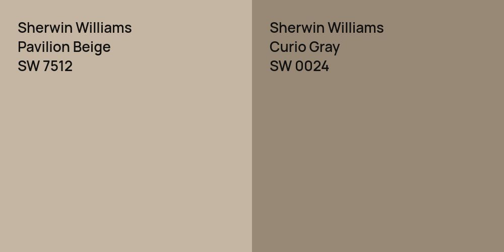 Sherwin Williams Pavilion Beige vs. Sherwin Williams Curio Gray