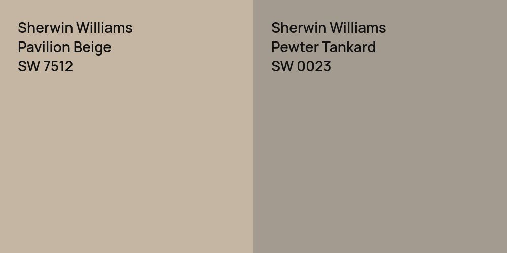 Sherwin Williams Pavilion Beige vs. Sherwin Williams Pewter Tankard