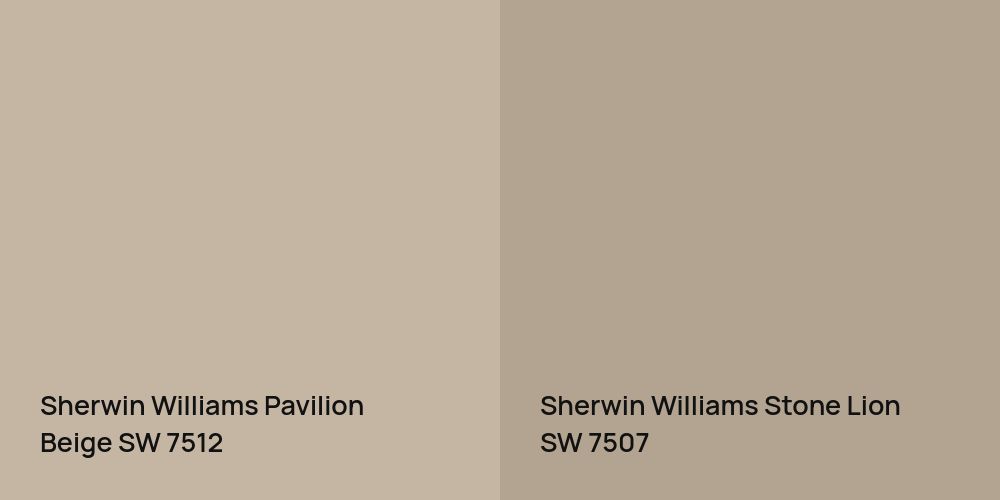 Sherwin Williams Pavilion Beige vs. Sherwin Williams Stone Lion