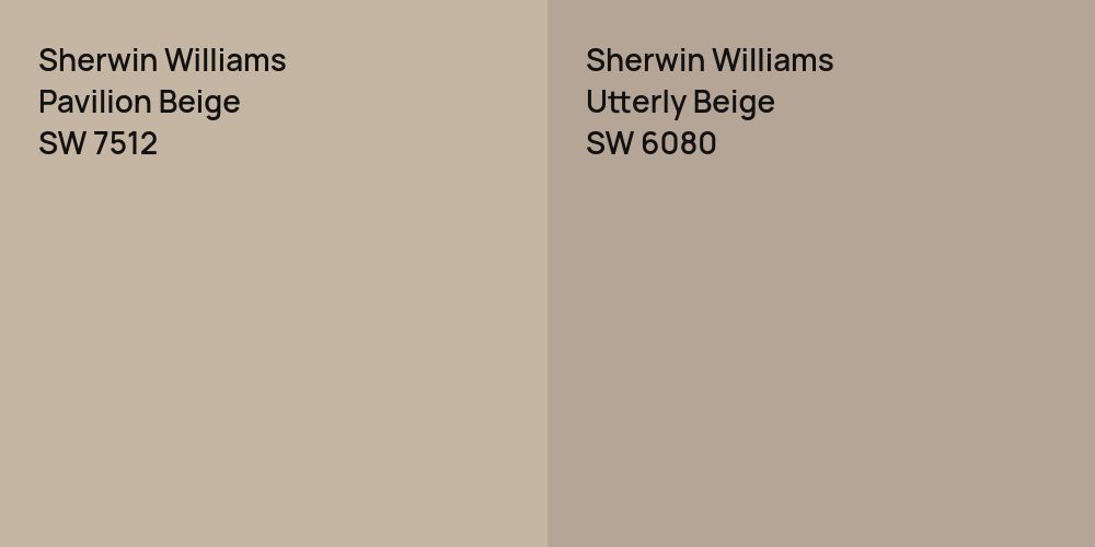 Sherwin Williams Pavilion Beige vs. Sherwin Williams Utterly Beige