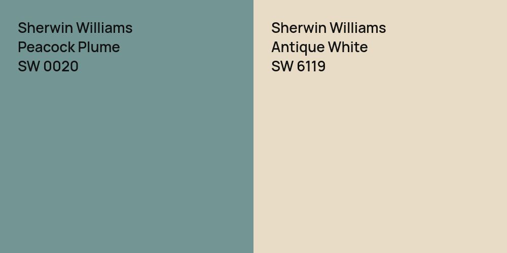 Sherwin Williams Peacock Plume vs. Sherwin Williams Antique White