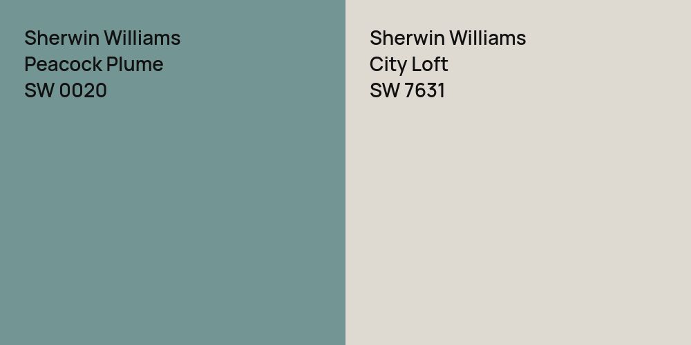 Sherwin Williams Peacock Plume vs. Sherwin Williams City Loft