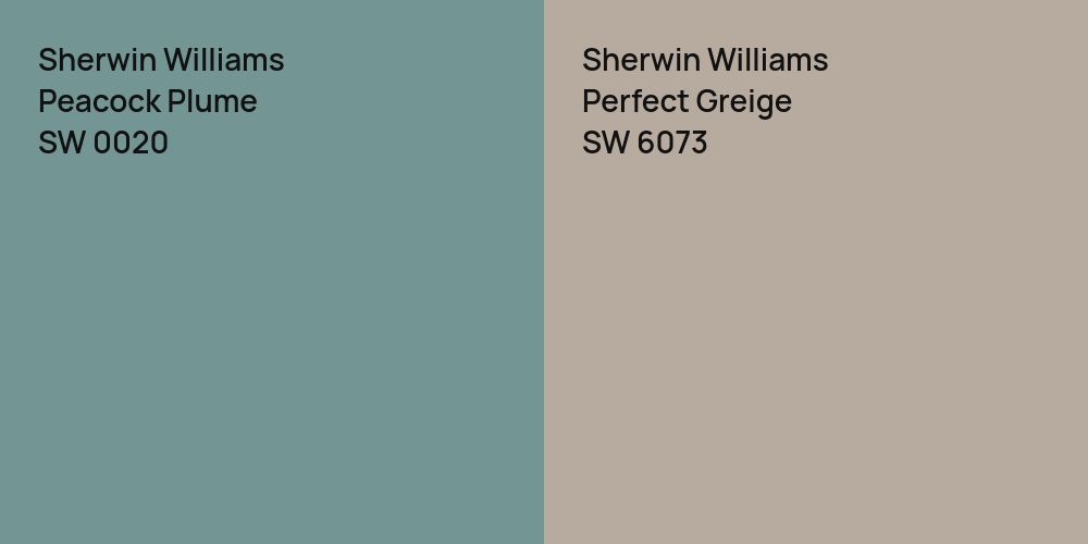 Sherwin Williams Peacock Plume vs. Sherwin Williams Perfect Greige