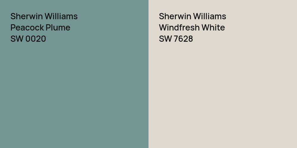 Sherwin Williams Peacock Plume vs. Sherwin Williams Windfresh White