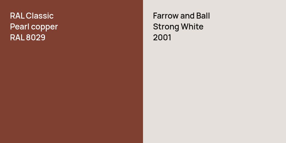 RAL Classic  Pearl copper vs. Farrow and Ball Strong White