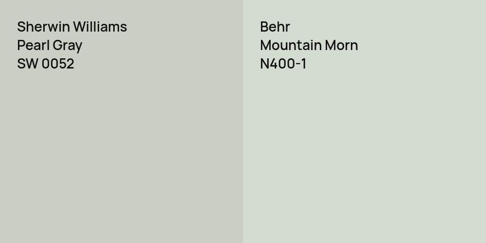 Sherwin Williams Pearl Gray vs. Behr Mountain Morn