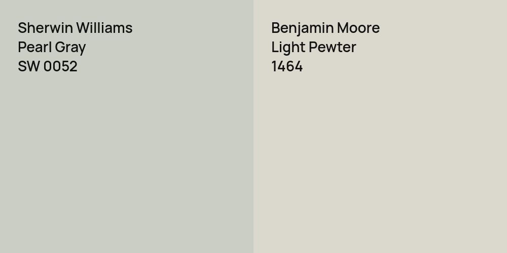 Sherwin Williams Pearl Gray vs. Benjamin Moore Light Pewter