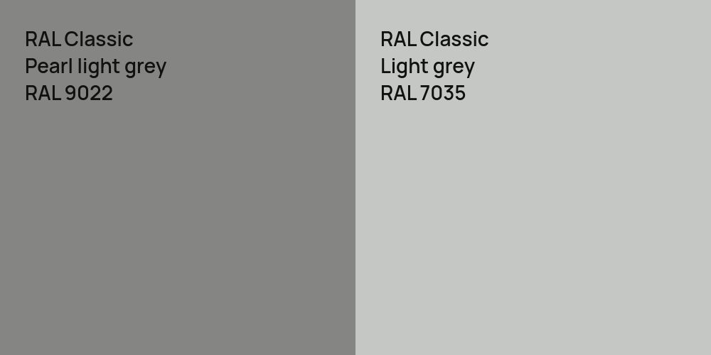 RAL Classic  Pearl light grey vs. RAL Classic  Light grey