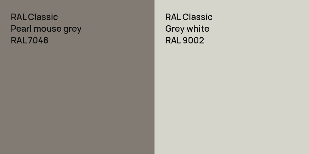 RAL Classic  Pearl mouse grey vs. RAL Classic  Grey white