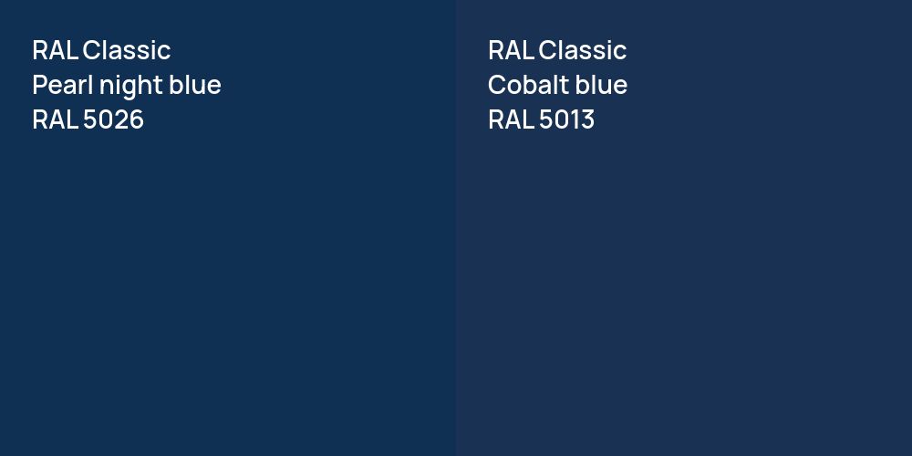 RAL Classic  Pearl night blue vs. RAL Classic  Cobalt blue