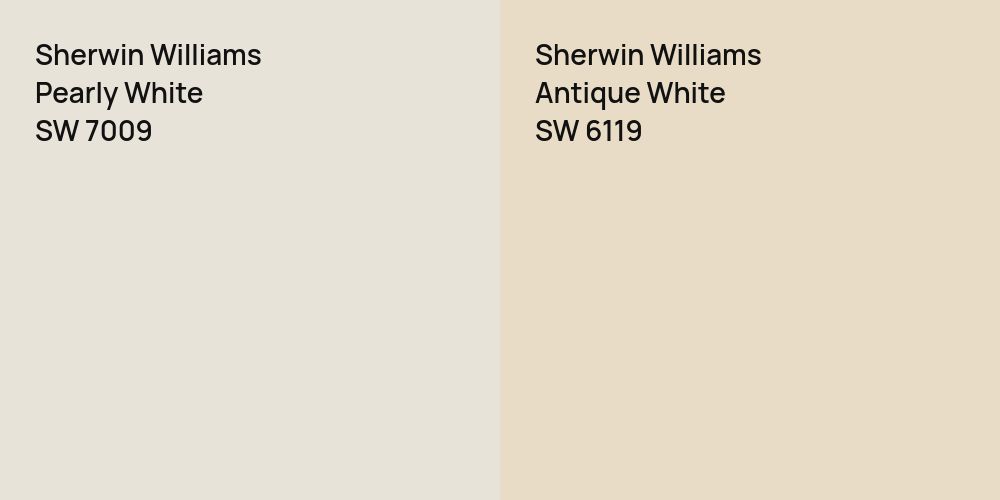 Sherwin Williams Pearly White vs. Sherwin Williams Antique White