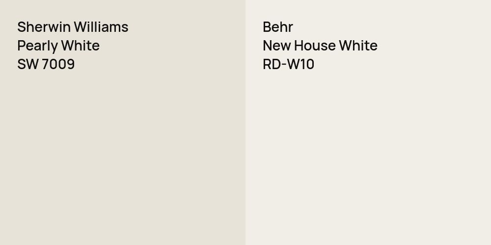 Sherwin Williams Pearly White vs. Behr New House White