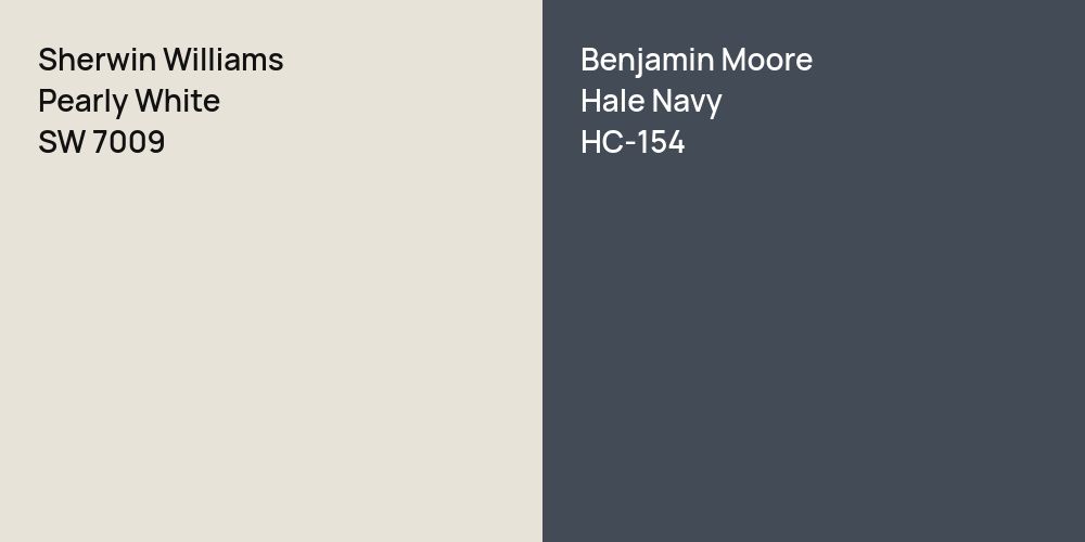 Sherwin Williams Pearly White vs. Benjamin Moore Hale Navy