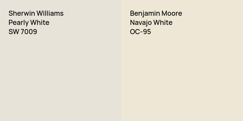 Sherwin Williams Pearly White vs. Benjamin Moore Navajo White