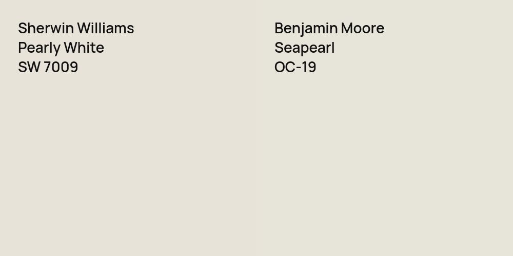 Sherwin Williams Pearly White vs. Benjamin Moore Seapearl