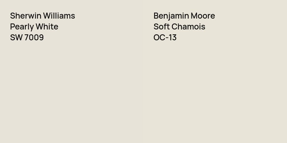 Sherwin Williams Pearly White vs. Benjamin Moore Soft Chamois