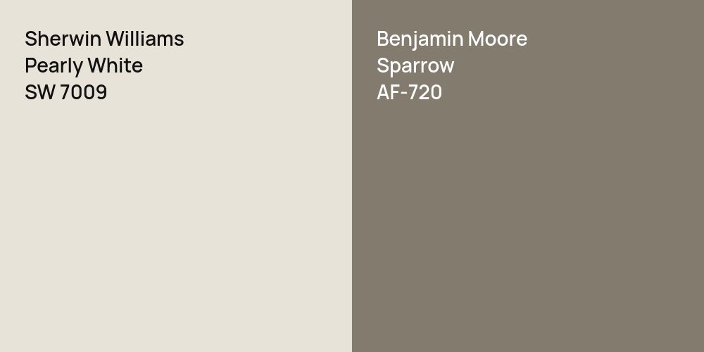 Sherwin Williams Pearly White vs. Benjamin Moore Sparrow