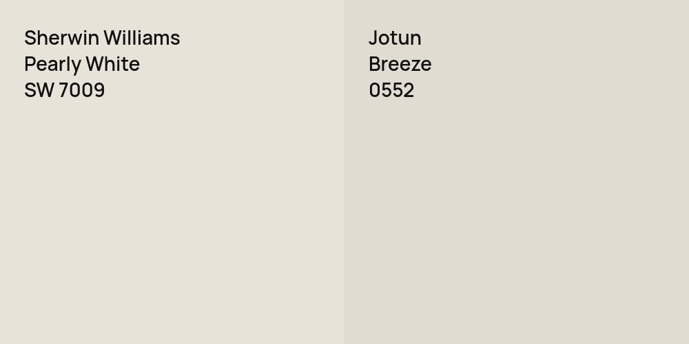 Sherwin Williams Pearly White vs. Jotun Breeze