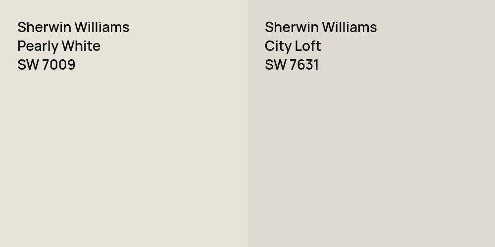 Sherwin Williams Pearly White vs. Sherwin Williams City Loft