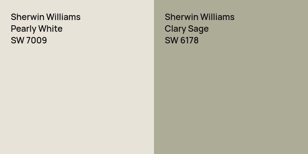 Sherwin Williams Pearly White vs. Sherwin Williams Clary Sage