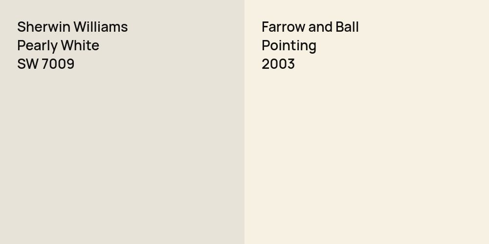 Sherwin Williams Pearly White vs. Farrow and Ball Pointing