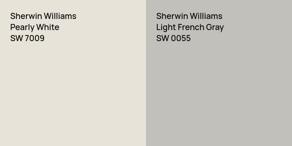 Sherwin Williams Pearly White vs. Sherwin Williams Light French Gray