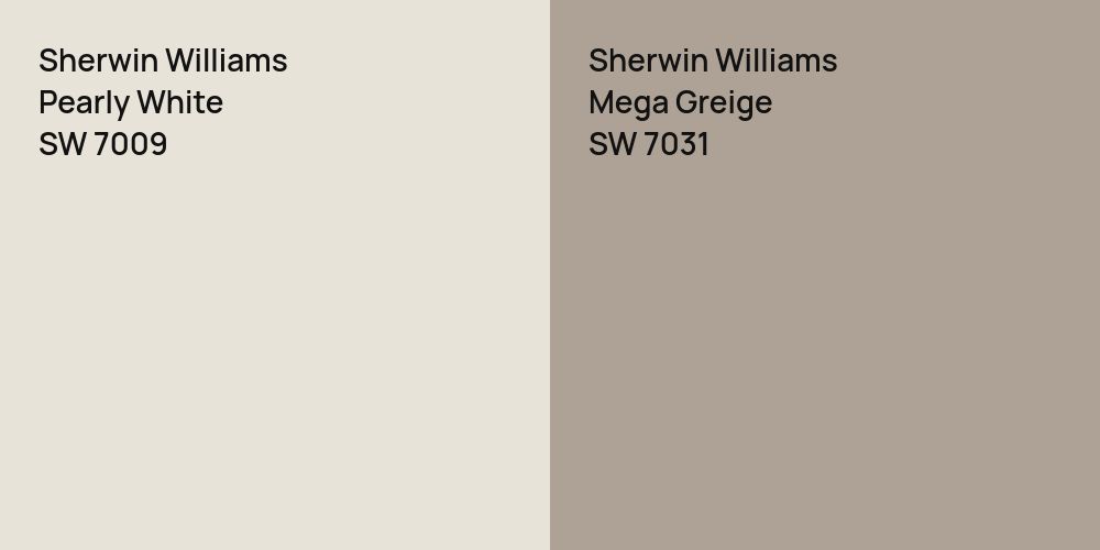 Sherwin Williams Pearly White vs. Sherwin Williams Mega Greige